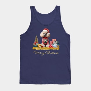 Merry Christmas Poodle Tank Top